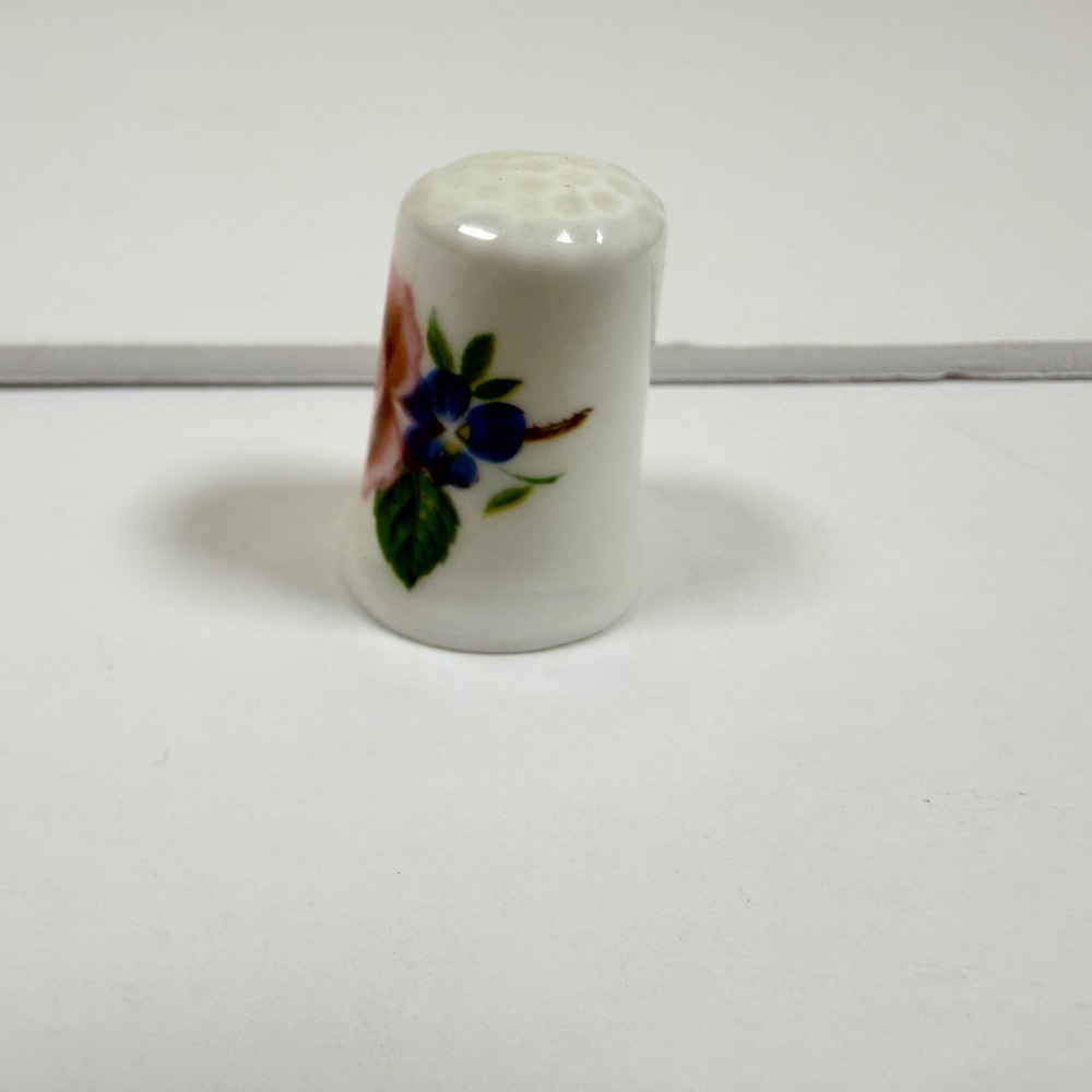 Ken Parry Collectables Bone China Thimble Pink Rose Floral British Made Vintage - Picture 3 of 5
